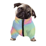 Pastel Holographic Print Dog Zip Up Jacket
