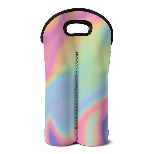 Pastel Holographic Print Double Neoprene Wine Tote
