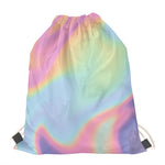 Pastel Holographic Print Drawstring Bag