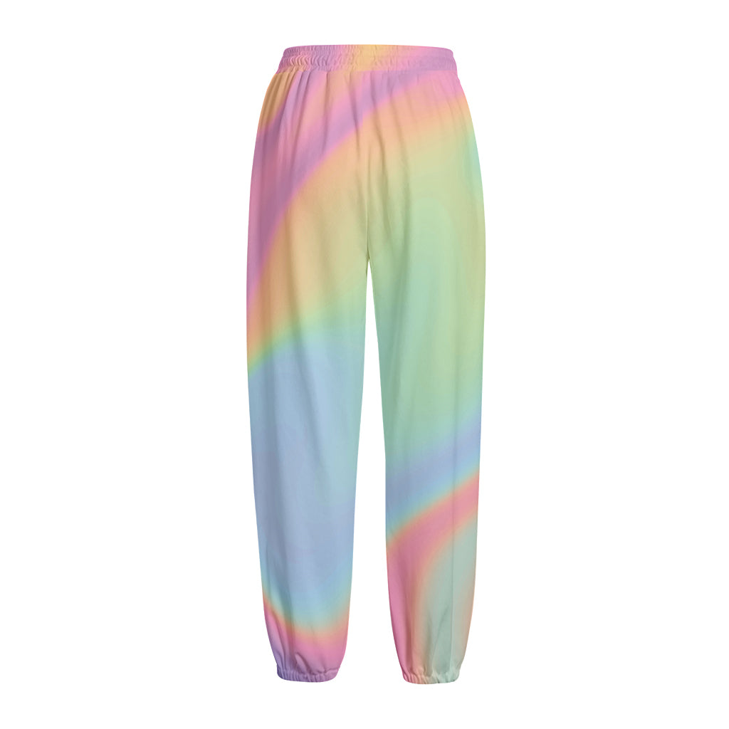 Pastel Holographic Print Fleece Lined Knit Pants