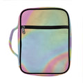 Pastel Holographic Print Front Pocket Bible Bag