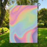 Pastel Holographic Print Garden Flag