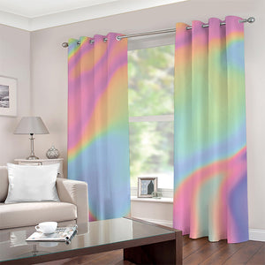 Pastel Holographic Print Grommet Curtains