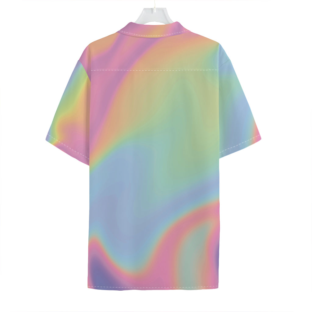 Pastel Holographic Print Hawaiian Shirt
