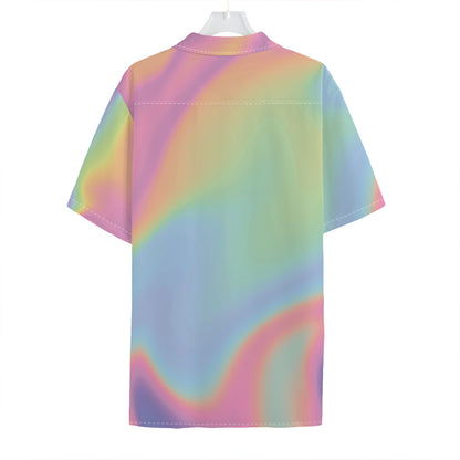 Pastel Holographic Print Hawaiian Shirt