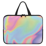 Pastel Holographic Print Laptop Sleeve With Handle