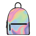 Pastel Holographic Print Leather Backpack