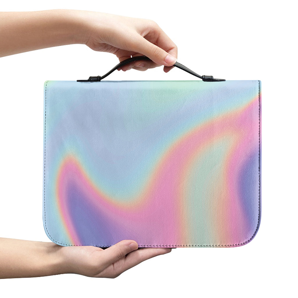 Pastel Holographic Print Leather Bible Cover