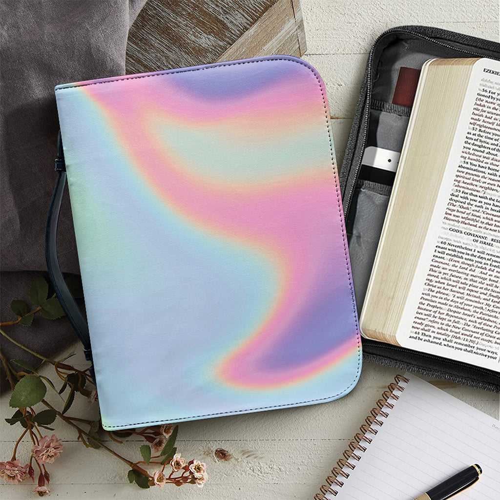 Pastel Holographic Print Leather Bible Cover