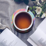 Pastel Holographic Print Leather Coaster Set