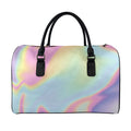 Pastel Holographic Print Leather Duffel Bag
