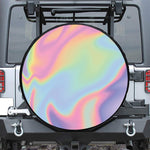 Pastel Holographic Print Leather Spare Tire Cover
