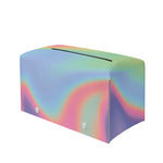 Pastel Holographic Print Leather Tissue Box Cover