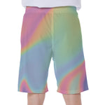 Pastel Holographic Print Men's Beach Shorts