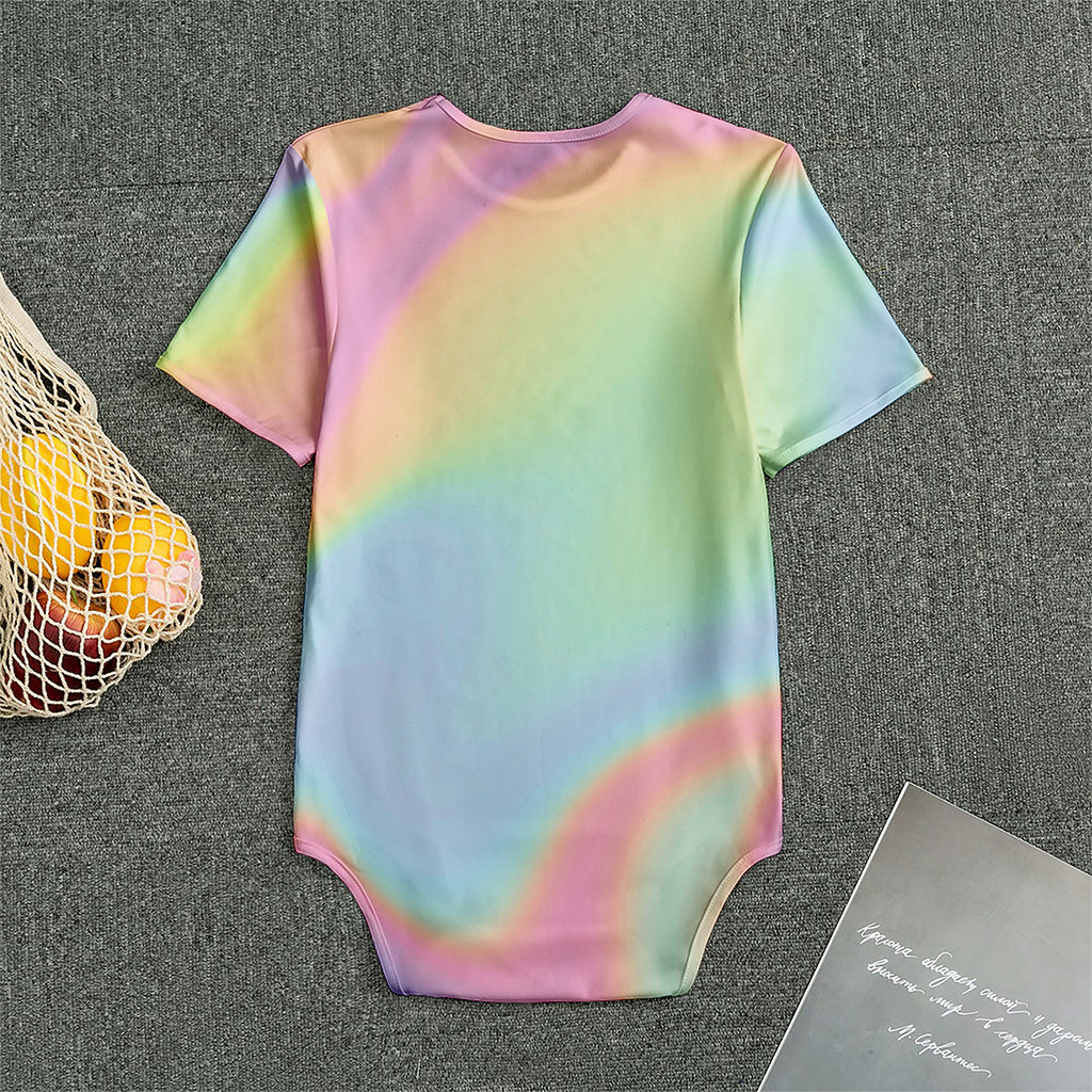Pastel Holographic Print Men's Bodysuit