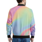 Pastel Holographic Print Men's Bomber Jacket
