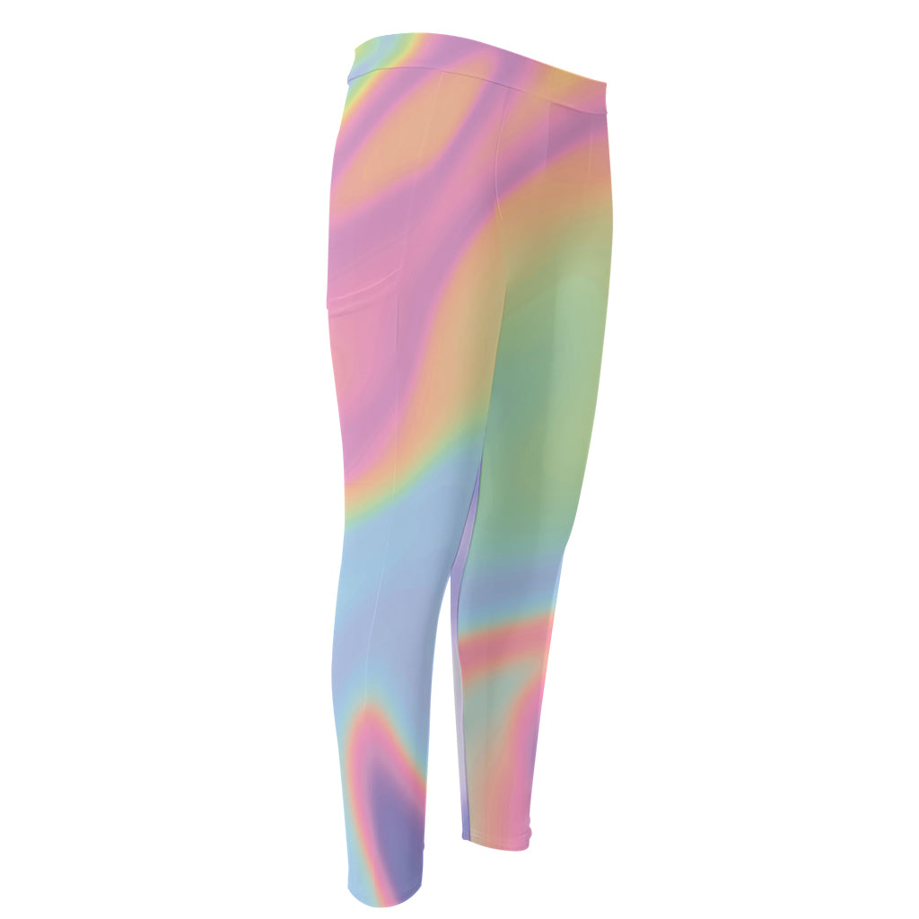 Pastel Holographic Print Men's Compression Pants