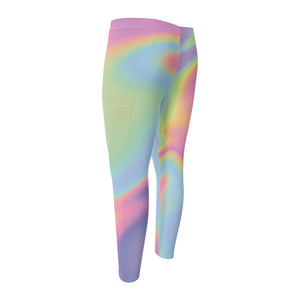 Pastel Holographic Print Men's Compression Pants