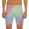 Pastel Holographic Print Men's Long Boxer Briefs