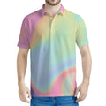 Pastel Holographic Print Men's Polo Shirt