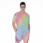 Pastel Holographic Print Men's Rompers