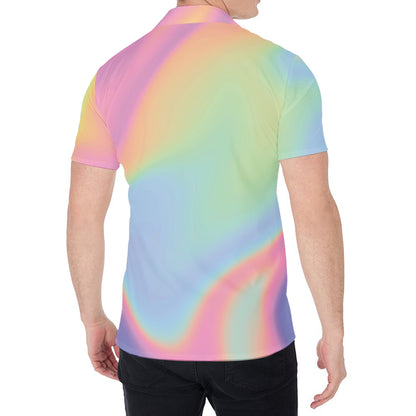 Pastel Holographic Print Men's Shirt