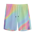 Pastel Holographic Print Men's Sports Shorts