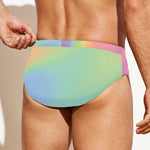 Pastel Holographic Print Men's Swim Briefs