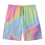 Pastel Holographic Print Men's Swim Trunks