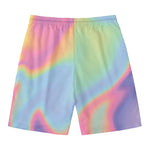 Pastel Holographic Print Men's Swim Trunks