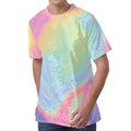 Pastel Holographic Print Men's Velvet T-Shirt