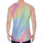 Pastel Holographic Print Men's Velvet Tank Top