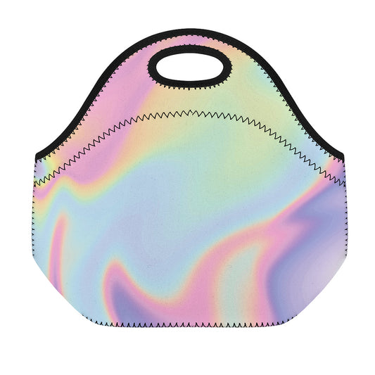 Pastel Holographic Print Neoprene Lunch Bag