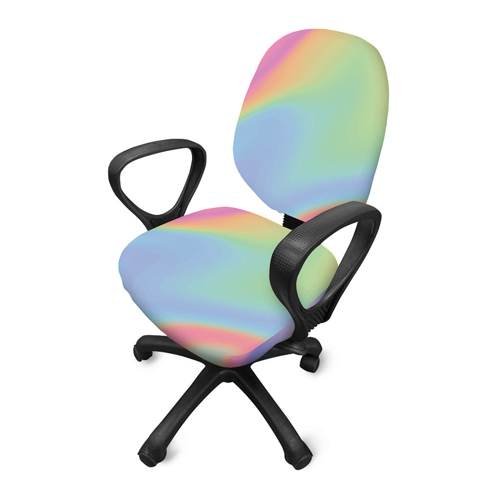 Pastel Holographic Print Office Chair Cover