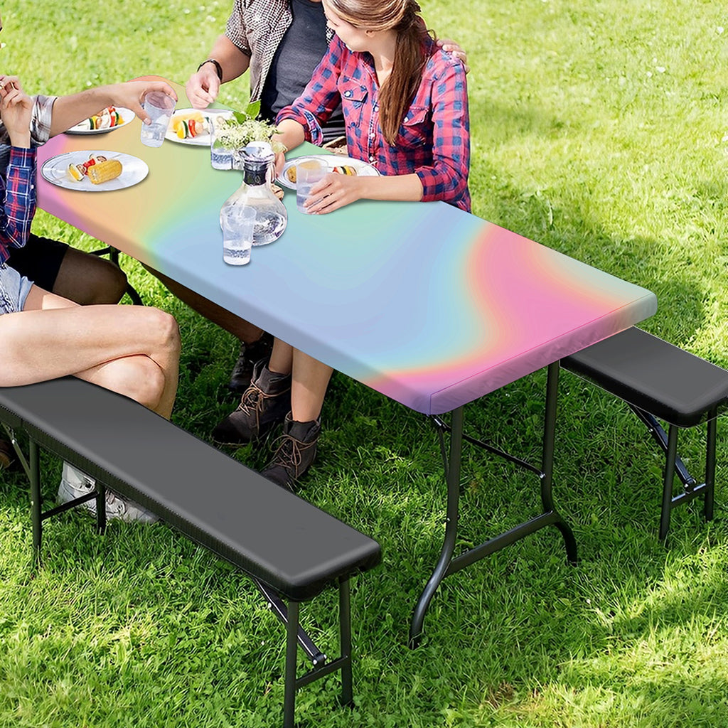 Pastel Holographic Print Picnic Table Cover