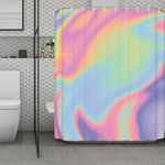 Pastel Holographic Print Polyester Shower Curtain