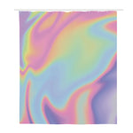 Pastel Holographic Print Polyester Shower Curtain