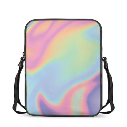 Pastel Holographic Print Rectangular Crossbody Bag