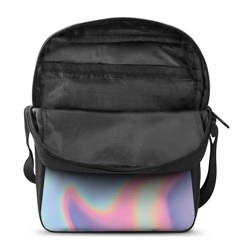 Pastel Holographic Print Rectangular Crossbody Bag