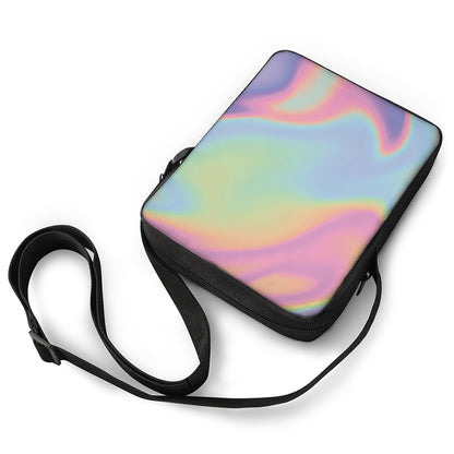 Pastel Holographic Print Rectangular Crossbody Bag