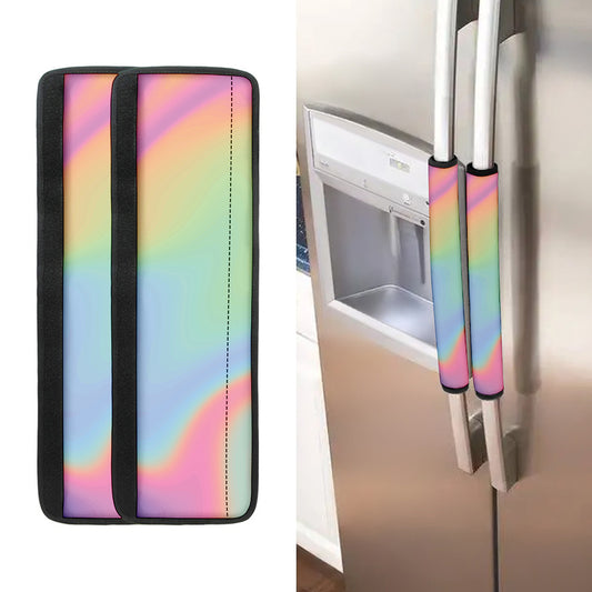 Pastel Holographic Print Refrigerator Handle Covers