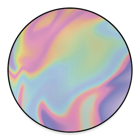Pastel Holographic Print Round Floor Mat