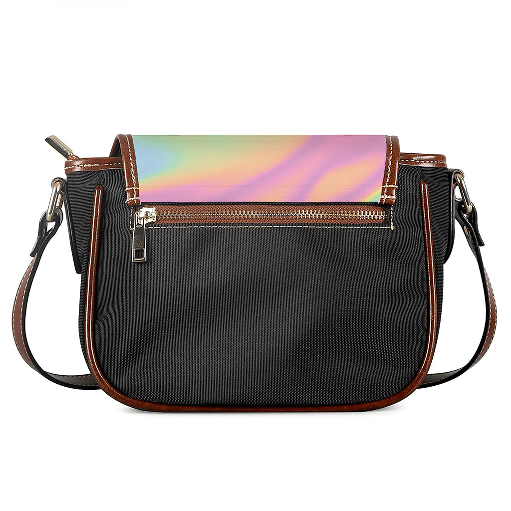 Pastel Holographic Print Saddle Bag