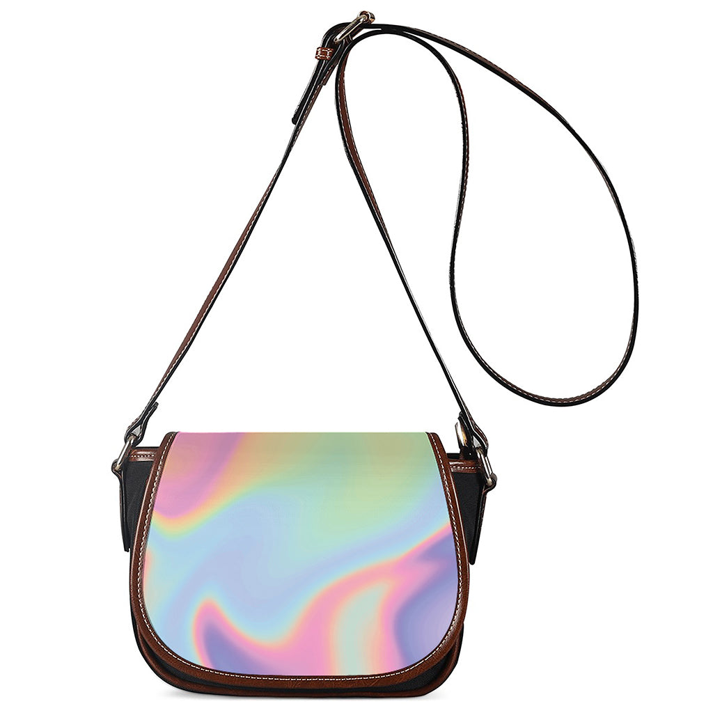 Pastel Holographic Print Saddle Bag