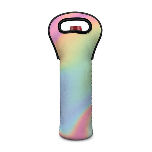 Pastel Holographic Print Single Neoprene Wine Tote