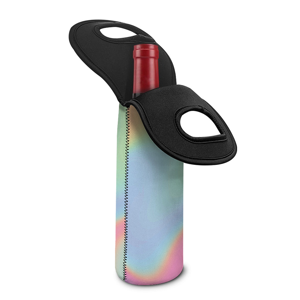 Pastel Holographic Print Single Neoprene Wine Tote