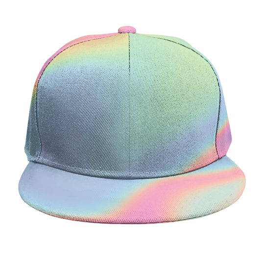 Pastel Holographic Print Snapback Cap