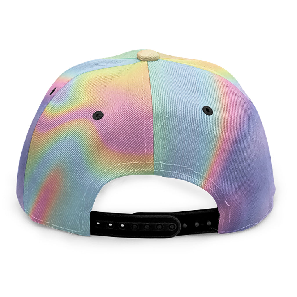 Pastel Holographic Print Snapback Cap