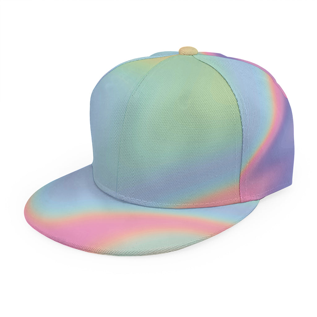 Pastel Holographic Print Snapback Cap
