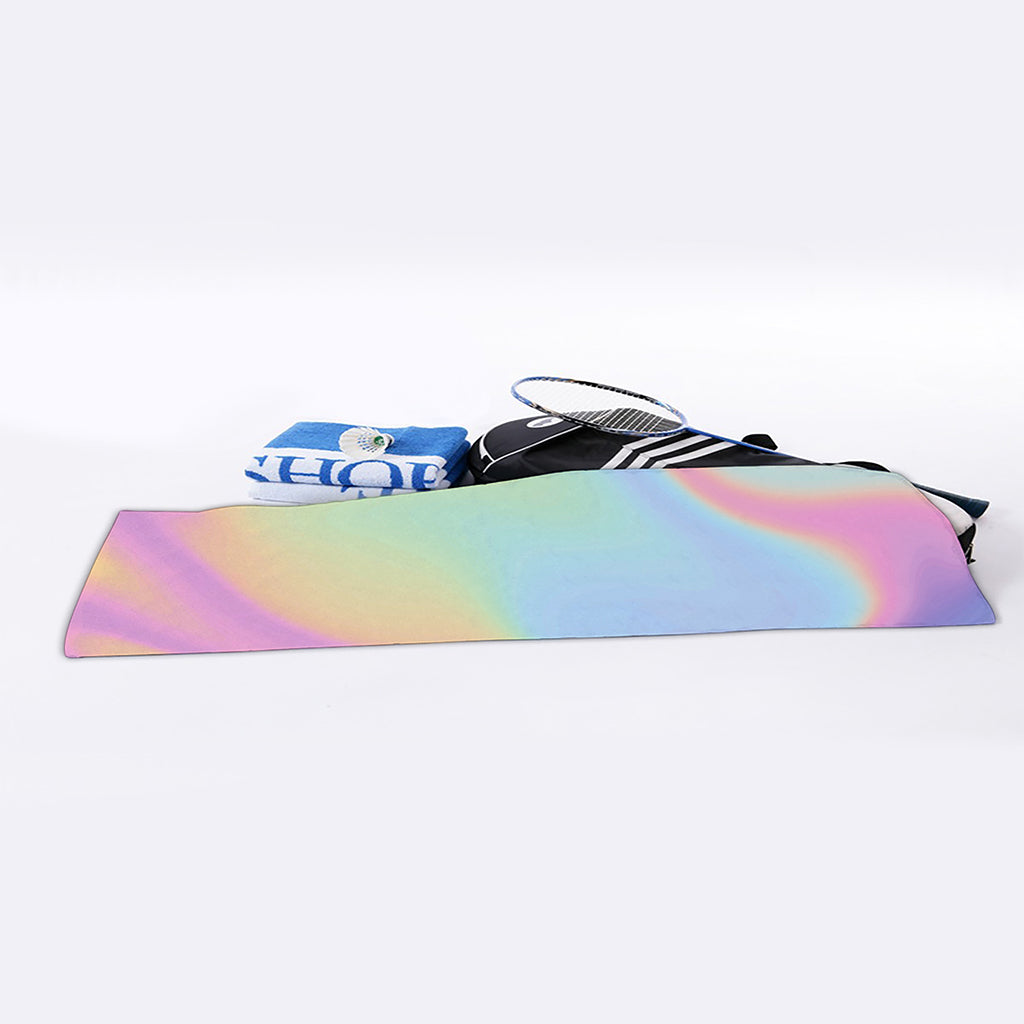 Pastel Holographic Print Sports Towel